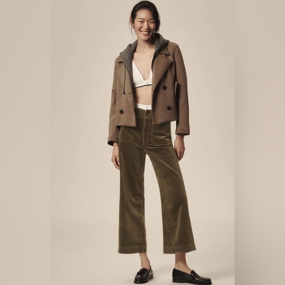 Anthropologie The Colette Cropped Wide-Leg Pants Corduroy Edition Size 30 NWT - Picture 1 of 13